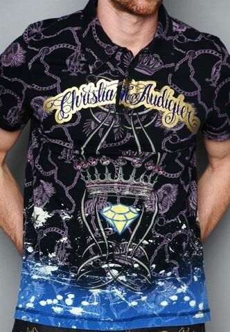Christian Audigier Mans Short sleeve t-shirt Crown