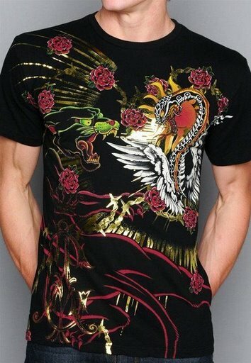 Christian Audigier Mans Short sleeves Tees Snake