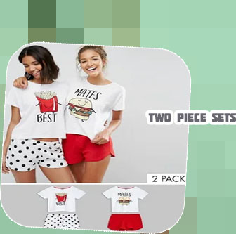 Cute matching short sets