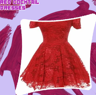 Red lace cocktail dress