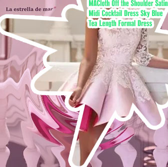 Satin knee length cocktail dresses