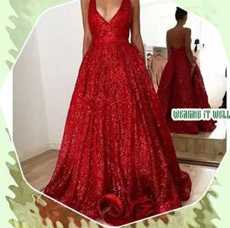 Sequin party wear gown
