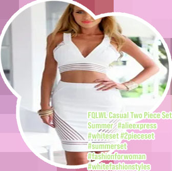 White 2 piece outfit women's